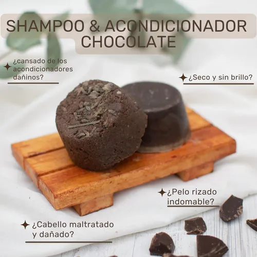Shampoo Y Acondicionador Solido Chocolate, Reparador