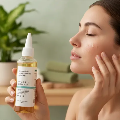 /2 Pcs Tónico Facial Ácido Glicólico 7 Exfoliante 100ml/.