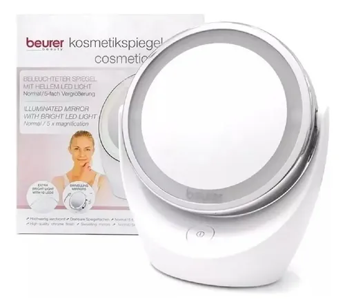 Espejo Maquillaje C/luz Con Aumento Profesional Beurer Bs 49 Color del marco Plateado
