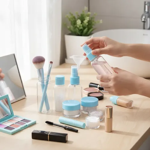Set Kit Neceser Organizador Cosméticos Viaje Botellas Frasco