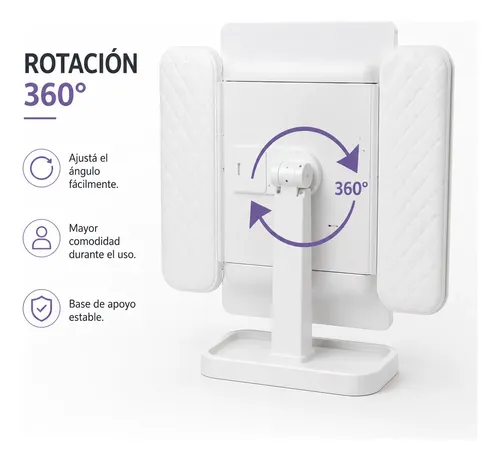 Espejo Maquillaje Con Aumento X2 X3 Luz Led 3 Tonos