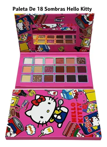 Paleta 18 Sombras De Ojos Combinadas Hello Kitty C/espejo