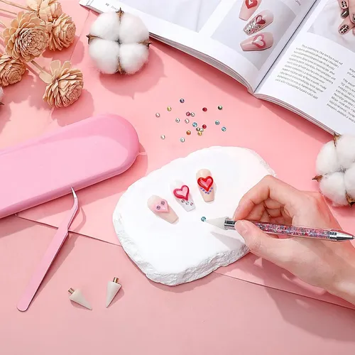 Set Para Arte En Uñas Con Pinza Y Bolígrafo Cera Colorido