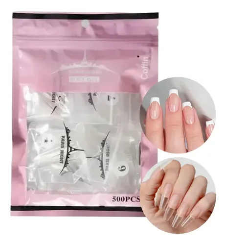 Tips Para Soft Gel Y Press On Paris Night X500 Coffin