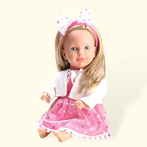 Muñeca Alena Pelo Largo Con Vestido Y Vincha Bambola