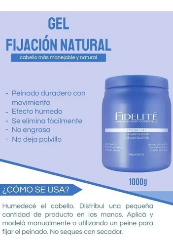 Gel Efecto Húmedo Fijación Natural Fidelité 1000 Gr.
