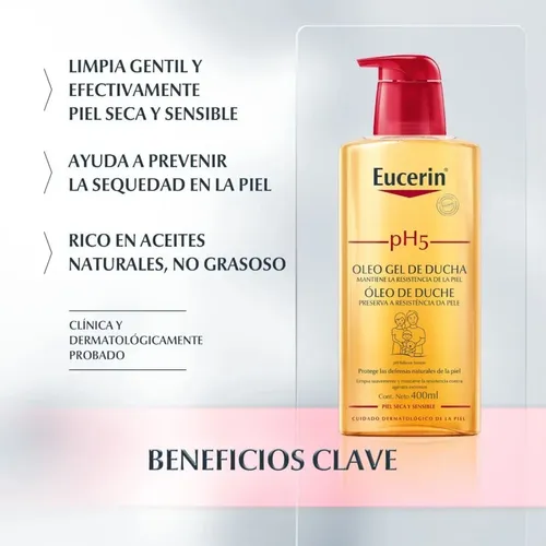 Combo X3 Eucerin Ph5 Aceite De Ducha Piel Sensible 400 Ml Neutra