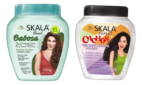 Kit Skala Gelatina + Baño Babosa Hidratación Rulos 1 Kg