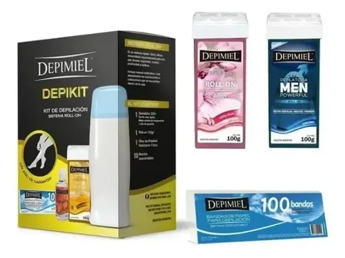Kit De Depilación Roll On Descartables + 2 Roll + Bandas