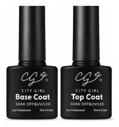 Kit Base Coat Y Top Coat Semipermanente Esmaltes Led Uv