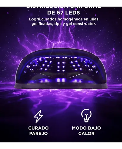 Cabina De Uñas Profesional 21.1w Con Luz Led Y Timer Gadnic
