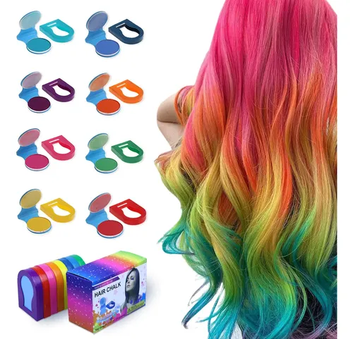 Tiza Para Cabello Tallsocne 8 Colores Lavables Para Niños