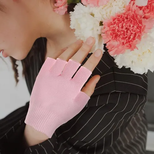 Guantes Hidratantes Rosa Sin Dedos Algodón Reutilizables