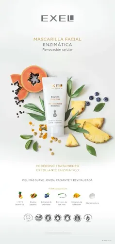 Máscara Facial Enzimática Exfoliante Peeling Exel Tipo de piel Todo tipo de piel