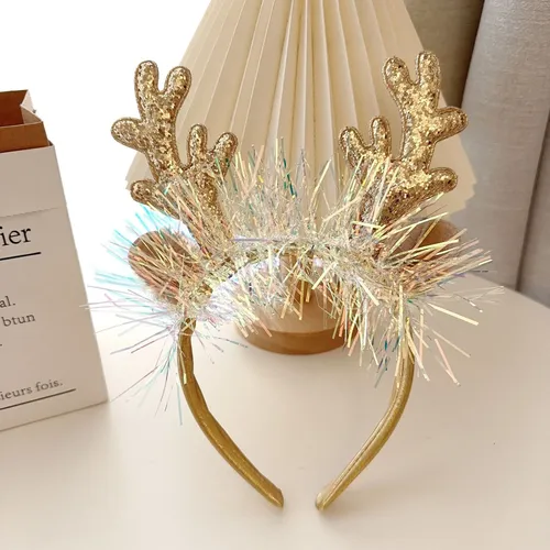 Diadema Con Cuernos Brillantes Con Campanas Para Decoración