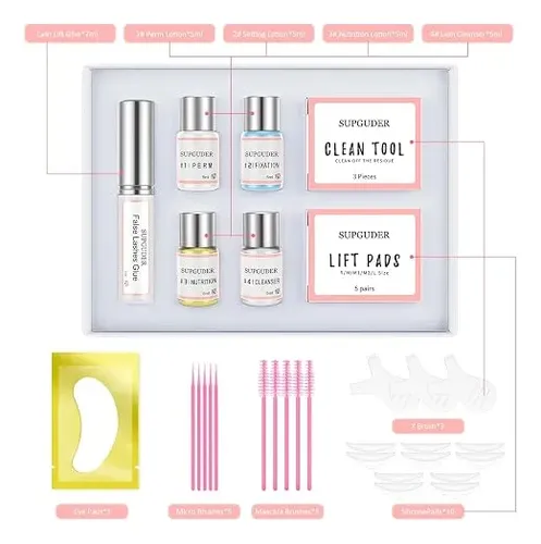 Kit Permanente Pestañas Supguder Lifting Rizado Natural