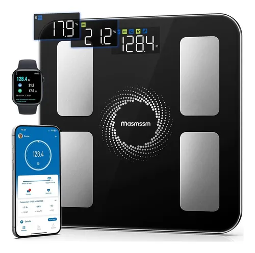 Báscula Inteligente De Grasa Corporal 180 Kg Masmssm