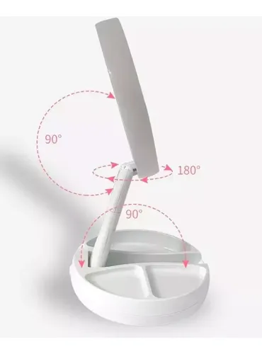 Espejo Doble Con Luz Led Y Aumento 10x Maquillaje
