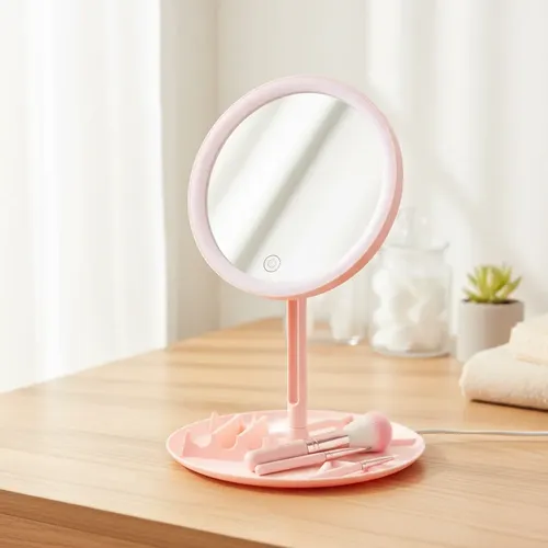 Espejo Led Tactil Portatil Blanco 3 Tonos 16 Cm