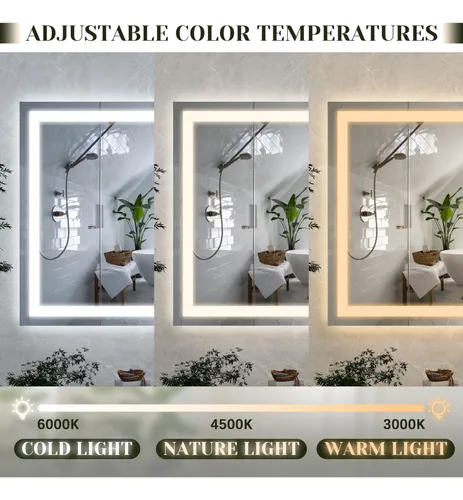 Espejo De Vanidad Con Luz Led Rolove 81x56cm Blanco
