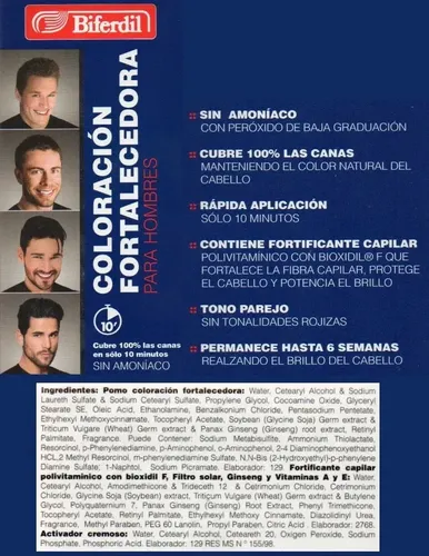 Tintura Coloracion Masculina Biferdil Cubre Canas Pack 3un