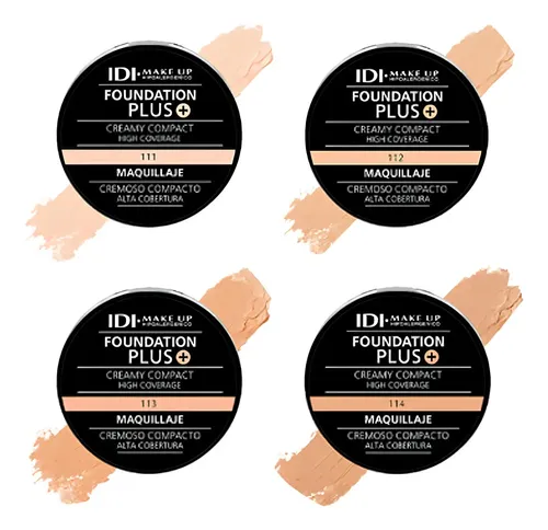 Maquillaje Idi Hd Compacto Cremoso Hipoalergenico Plus Tono 111