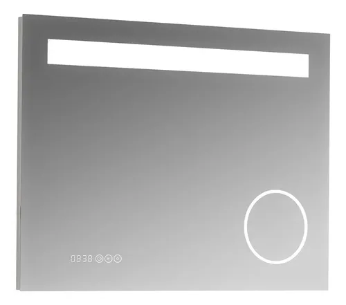 Espejo Baño Led 70×50 Reloj Zoom Antiempañante