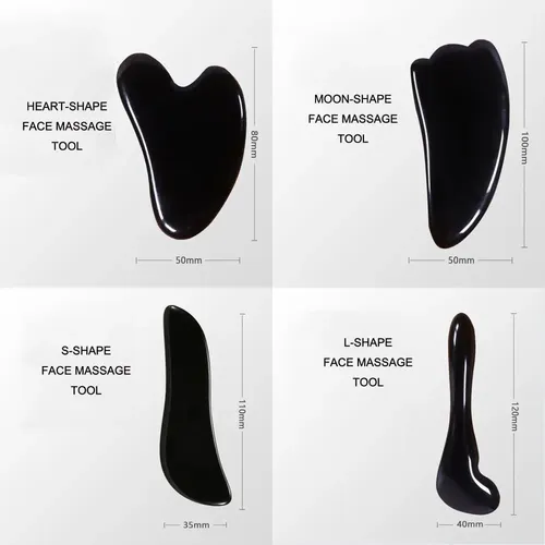 Set 4 Piedras Basalto Gua Sha Masaje Facial Spa