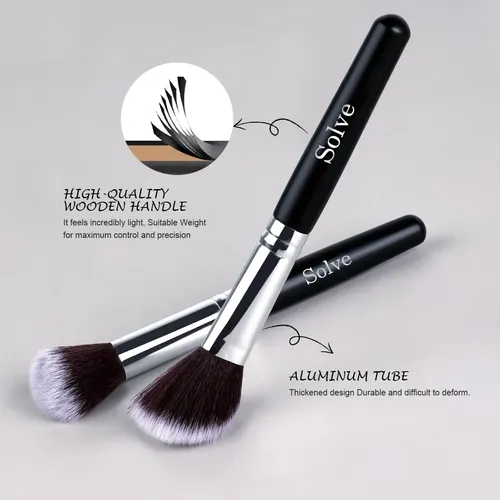Set 64 Brochas Maquillaje Profesional Solve Mango Rustico