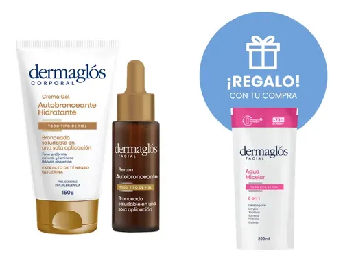 Kit Facial Y Corporal Autobronceante Dermaglós Serum+ Crema.