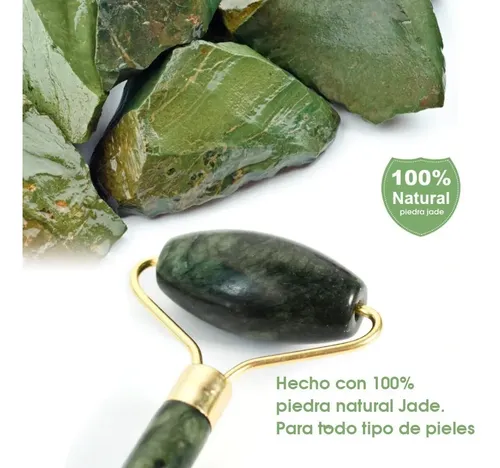 Masajeador Facial De Jade Rodillo Doble Duga D540