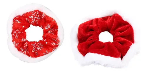 Anillos De Pelo Navideños De Franela Para Mujer 2pcs