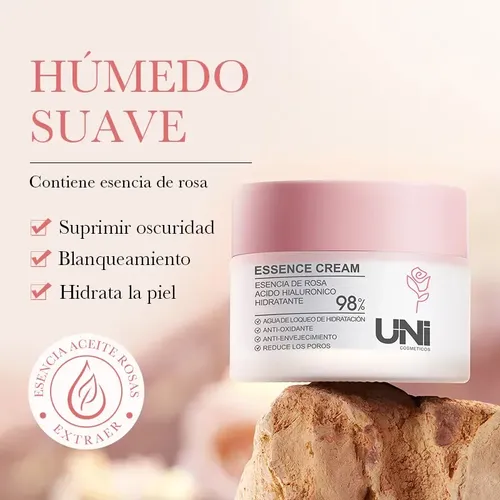 Crema Hidratante De Rosas Con Acido Hialuronico Anti-age Todo Tipo De Piel Día/noche