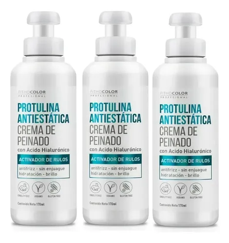 Pack X3 Fithocolor Crema Rulos Protulina Antiestatica X170ml
