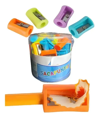 Sacapuntas Escolar Bote Con 10 Pz Multicolor