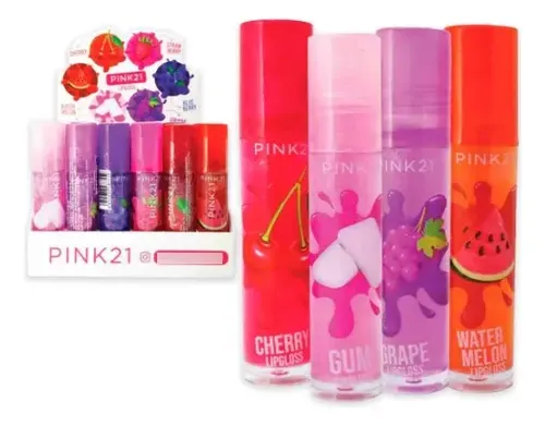 Lip Gloss Labial Brillo Roll On Pink21 Sabor Perfume Frutal