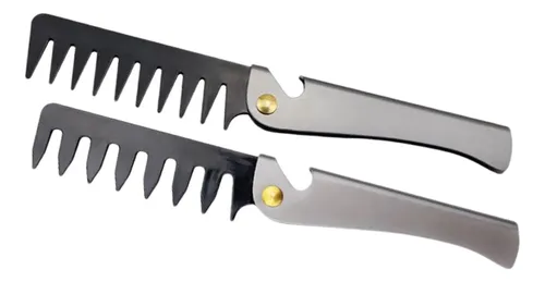 Peine De Bolsillo Vintage De Acero Inox Para Barba Y Cabello