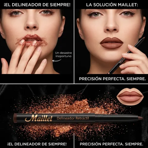 Delineador Retractil Para Labios Marrón Acabado Mate