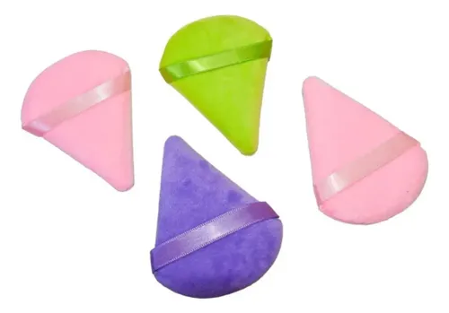 Pack 4 Esponjas Triangulares Mely Maquillaje Colores Puff Cotton Veganas