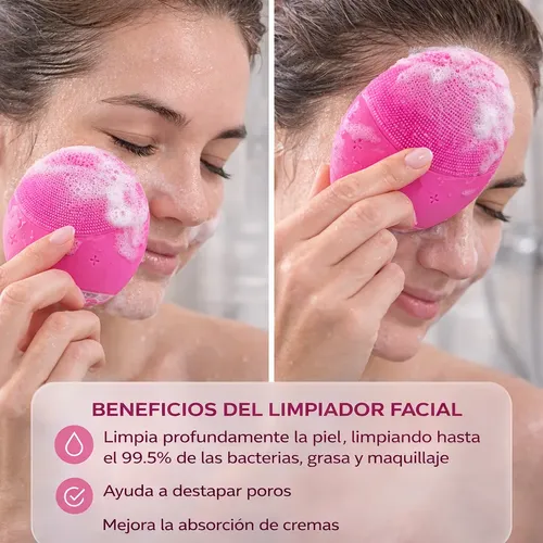 Limpiador Facial Eléctrico Silicona Masajeador Exfoliante