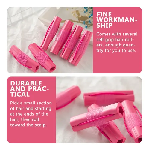 12 Piezas De Rulos Para Peinar, Enrolladores De Cabello Rosa