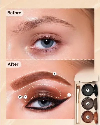 Sheglam Paleta Para Cejas 2-1 Delineador Gel Con Pincel