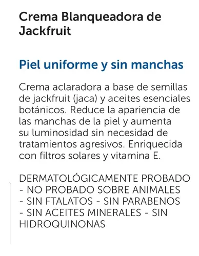 Crema Blanqueadora Jackfruit Swiss Just