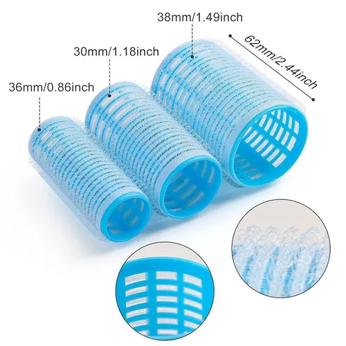 Juego De Rulos De Pelo Autoadherentes De 49 Piezas Con Clips