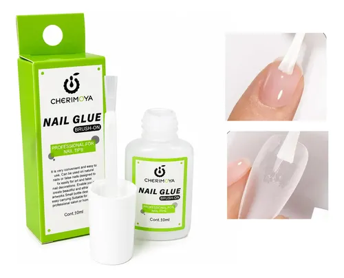 Cherimoya Pegamento Uñas Con Pincel Tips Y Uñas Postizas
