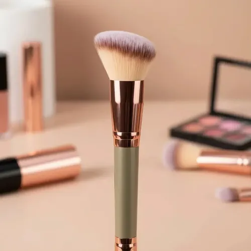 Brocha Dual De Maquillaje Mango Plastico Generica