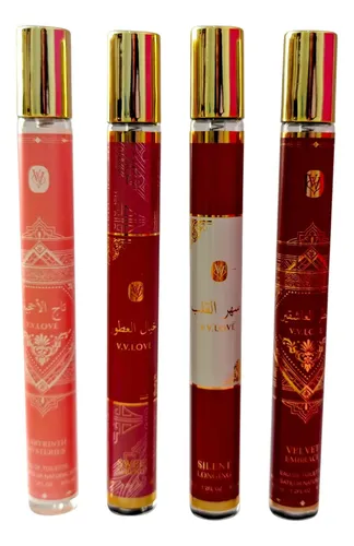 Set X4 Perfumes Arabe Dama Fragancias Tubito Estuche 35ml