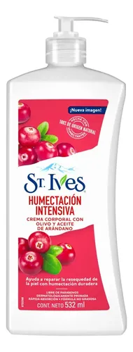 Crema Corporal St. Ives Hidratación Intensiva con Oliva y Arándano, 532 ml