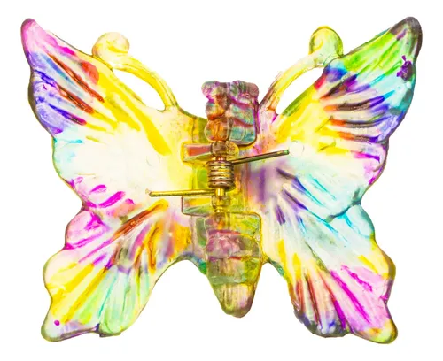 Hebillas De Pelo Diseño Mariposa Broche Multicolor Pack X 12