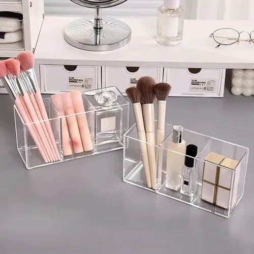 Organizador Acrílico 3 Compartimentos 18x9x6.5 Cm Transparent